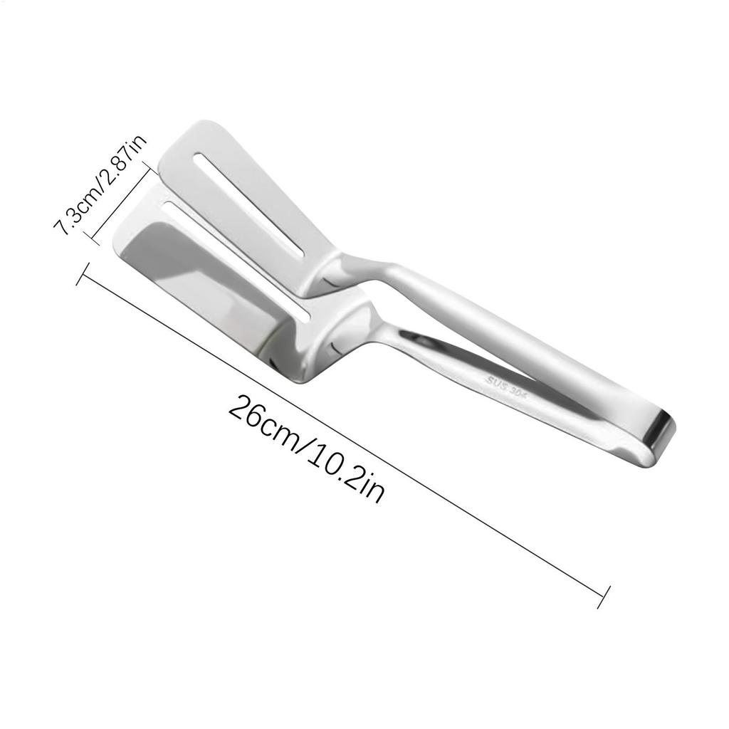 Agrafe pentru friptură pentru răsturnare a alimentelor, clește de gătit multifuncțional pentru grătar din oțel inoxidabil, spatulă cu două fețe, clește pentru friptură de vită
