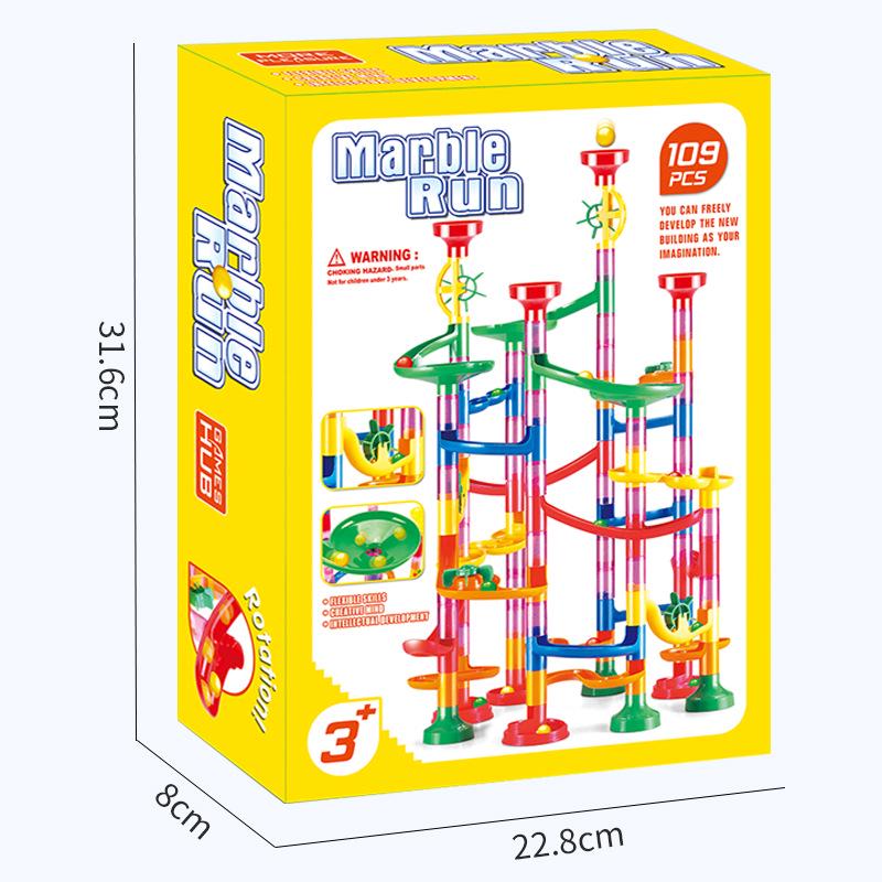 

Children s 3D Maze Marble Run Building Blocks - 105pcs 22.8*8*31.6cm