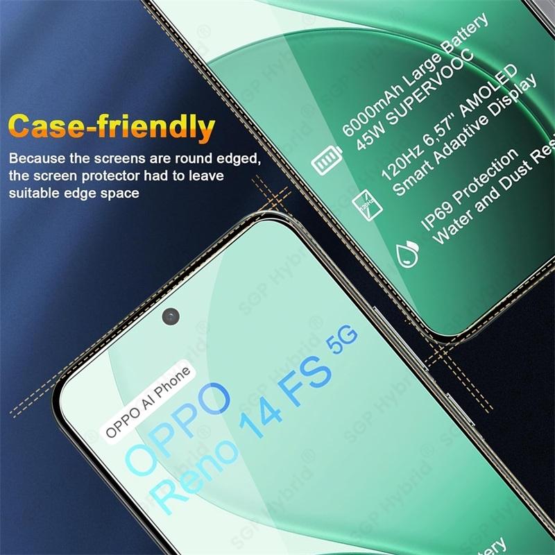 3 Pièces Verre 9H Pour Oppo Reno14FS Reno14F Reno14 Reno 14 FS F 14FS 14F 5G Protecteurs d'Écran Plein Écran Couverture Anti-Rayures Film Trempé