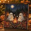 Handgefertigte Halloween-Wanddekoration Kunst mit Kunstperlen DIY-Set, Gruselig Süßes 3D-Perlenmalerei Bastelarbeiten Einzigartiges Herbstfeiertagsgeschenk für Erwachsene Anfänger,