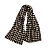 NINA SOLOR Color-block Houndstooth Cashmere Scarf