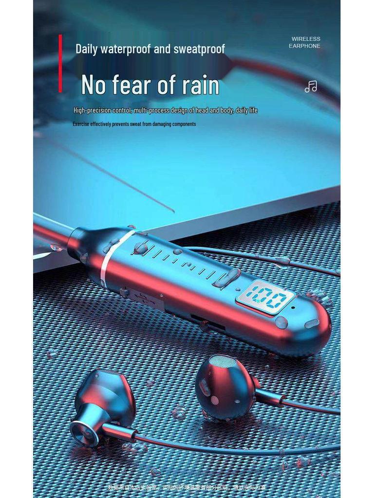 Bluetooth Neckband Sports Headphones with Noise-Canceling and Long Battery Life - Compatible with Apple, Huawei, and Xiaomi