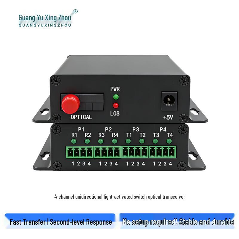 Guangyu Xingzhou 4-Channel Unidirectional Switching Value Fiber Optic Transceiver