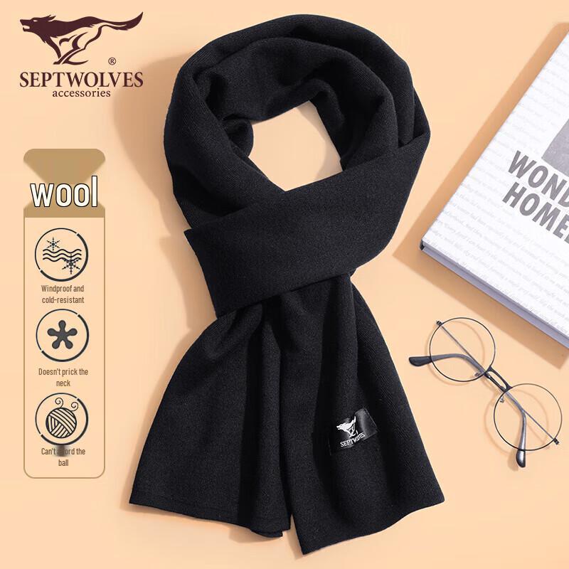 

Мужской зимний теплый толстый шарф Seven Wolves