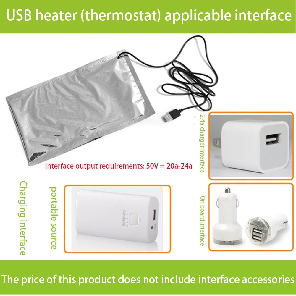 USB Thermostatische Wärmeschutzplatte Isolierbeutel für Lunchtasche Brotdose DIY Thermische Heizmatte Speisenwärmer Heizplatte