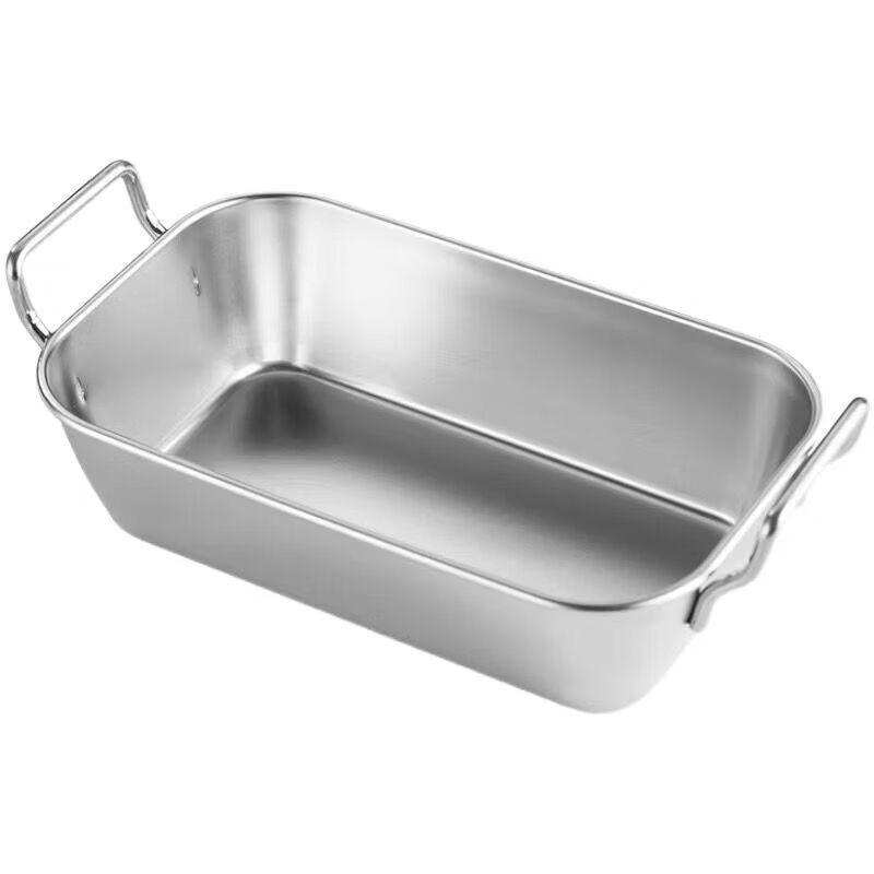 ZISIZ Stainless Steel Rectangular Snack Serving Basket