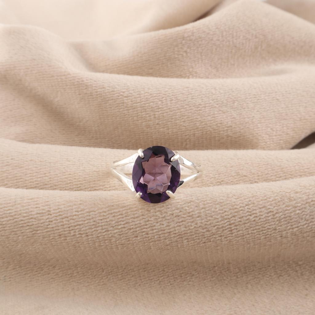 Natural Amethyst Gemstone 925 Sterling Silver Handmade Jewelry Designer Ring Valentine's Gift For Your Love RR-75-11