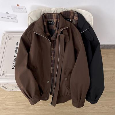 Pánská retro kostkovaná patchworková bunda Harrington - Dvouvrstvá silueta
