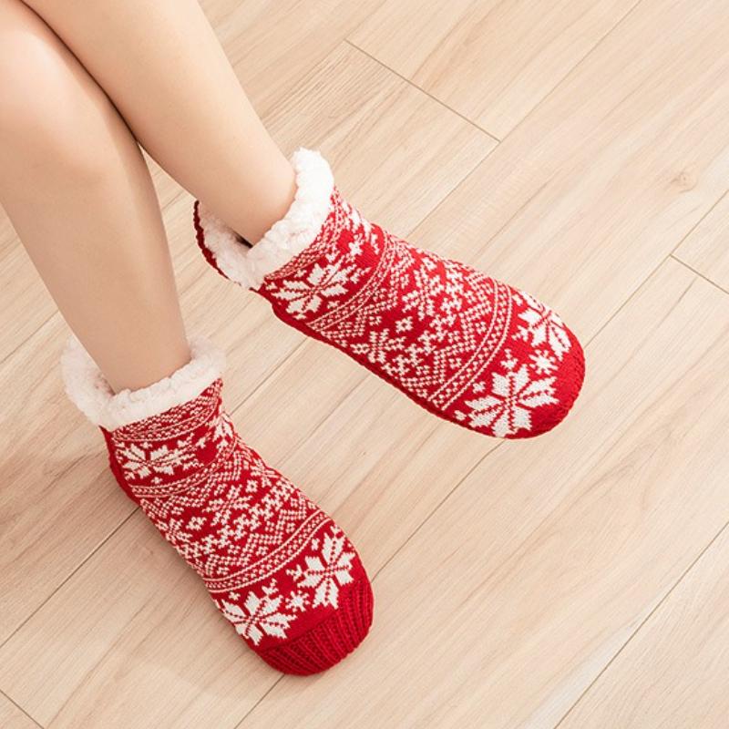 Female Winter Thickened Medium Tube Anti-slip Home Floor Snow Socks