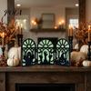 Stable Solid Wood Halloween Ornament Glow-in-the-Dark Table Decoration, Witch Ghost Silhouette Design, Party Decor Foldable Luminous Ornament,