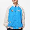 Li Ning Badfive Seven Cities Collaboration Embroidered Long Sleeve Baseball Jacket Men Jackets Blue AFDT801-3