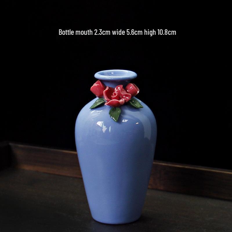 Handcrafted Ceramic Mini Vase for Fresh Flowers - Colorful Desktop Ornaments