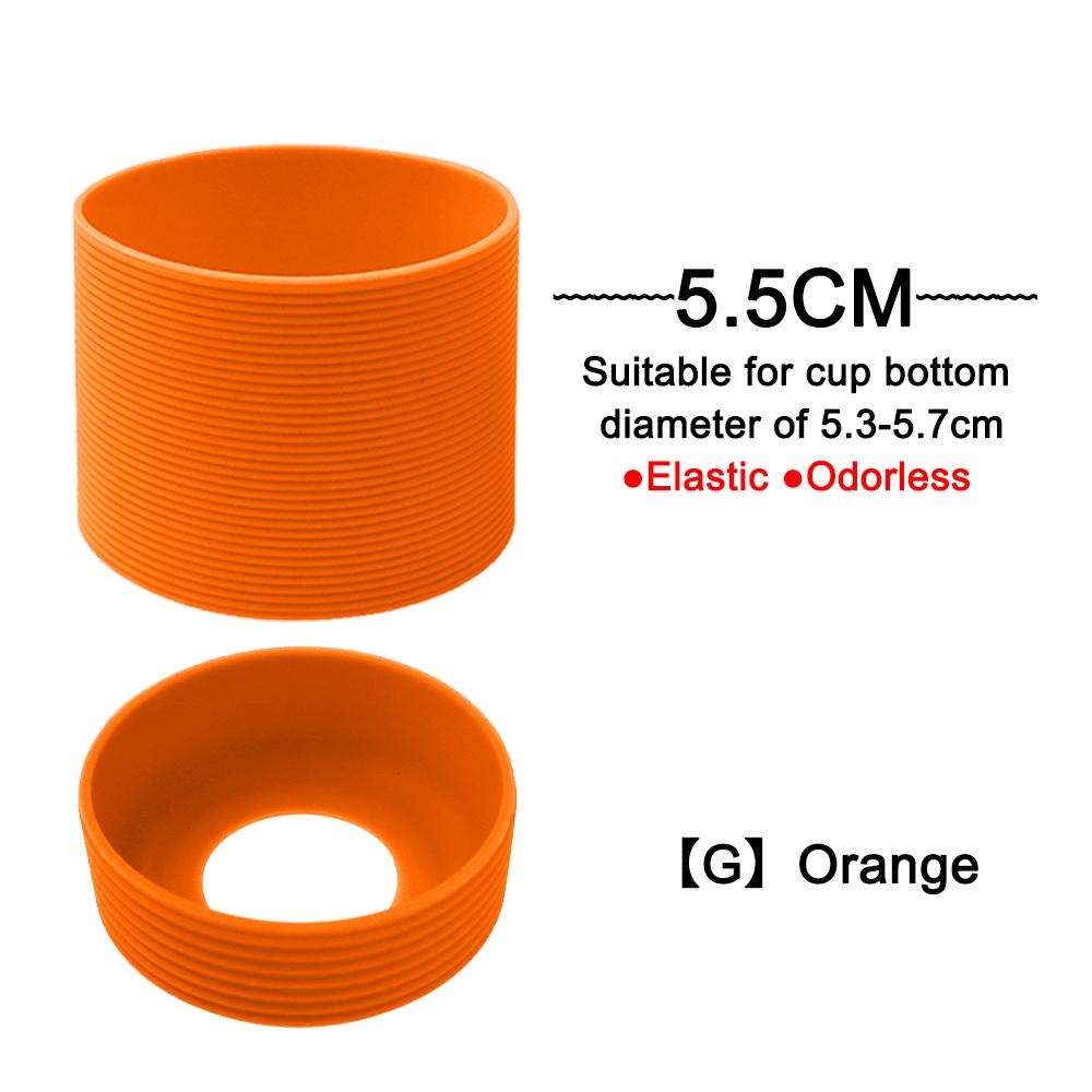 2Pc/Set 5.5cm 15 Colour Threaded Soft Silicone Cup Sleeve Bottom Heat Insulated Resistant Ring Sheath Anti Slip Good Toughness