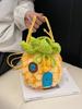 Mini Knit Pineapple Crossbody Bag With Flap Closure For Casual Daily Use