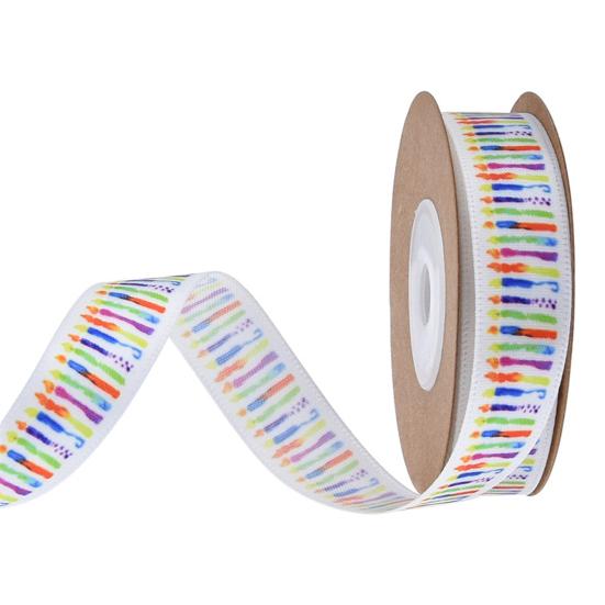 1 rull kreativ fargerik glatt overflate satengbånd Gratulerer med dagen Kakedekorasjon Festrekvisita