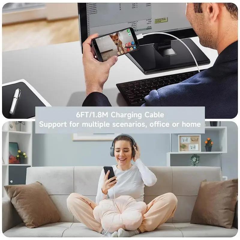 3PCS 6A 100W Type C Super Fast Charging Cable Data Cord For Samsung Huawei Redmi Quick Charing USB C Cables