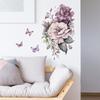 Purple Flowers Butterfly Wall Stickers Living Room Bedroom Background Decor Mural Bathroom Home Decoration Self-adhesive Decals