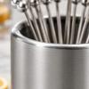 Stainless Steel Pick Holder Set Cylindrical Cocktails Open Top