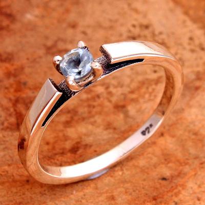 Blue Topaz Ring, Handmade Ring, Women Jewelry, 925 Sterling Silver, Silver Jewelry