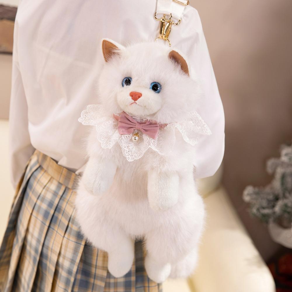 Super Realistic Simulated Puppet Cat Backpack Cute Animals Plush Bag  Birthday Gift