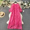 Dress Retro Exquisite Hollow-out Crochet Loose Lace