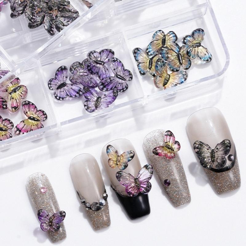 1Set 3D Butterfly Nails Charm Nails Rhinestones DecorationCrafts Nails Supplies Nails Art Suitable for Nails Enthusiasts
