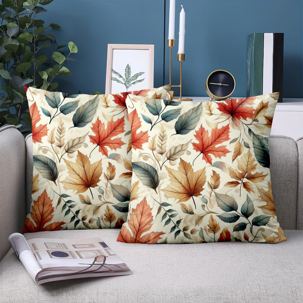 1 Pieces Autumn Leaf Pattern Decorative Throw Pillow Covers Polyester pillowcase, sofa decorative cushion cov Headboard Pillow