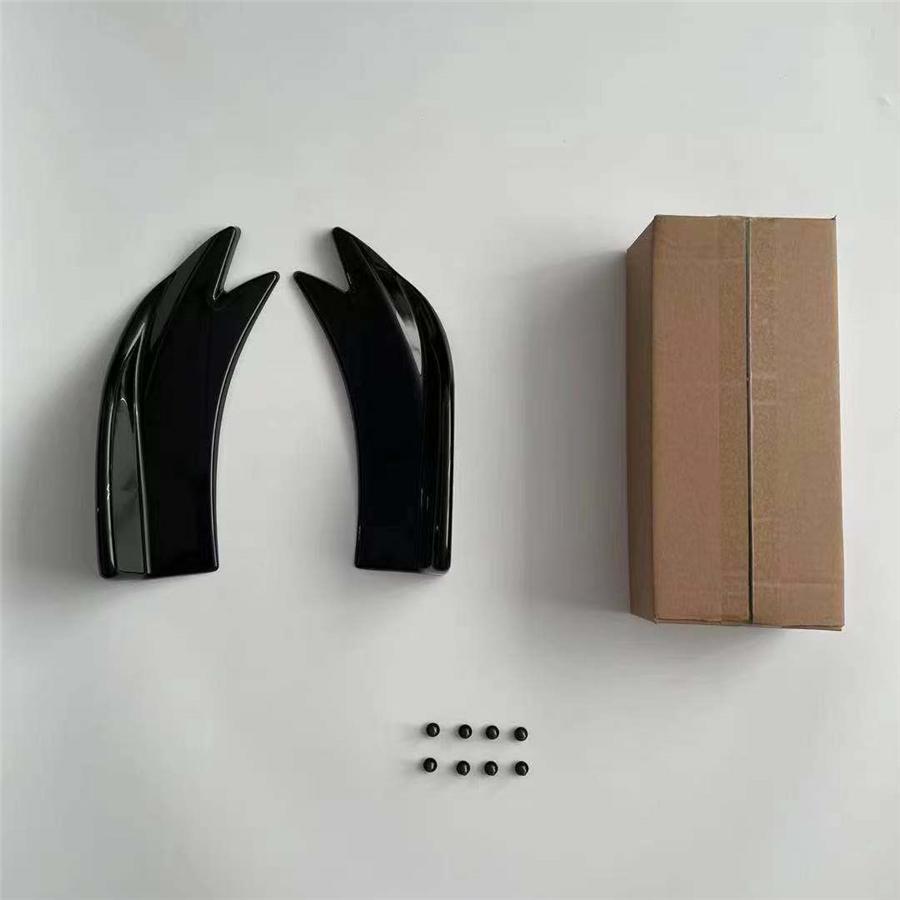 2pcs Universal Car Rear Bumper Lip Splitter Diffuser Spoiler Canard Glossy Black