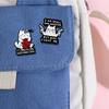 Cartoon 12-sided dice cat brooch in danger English letters clothes bag accessories badge