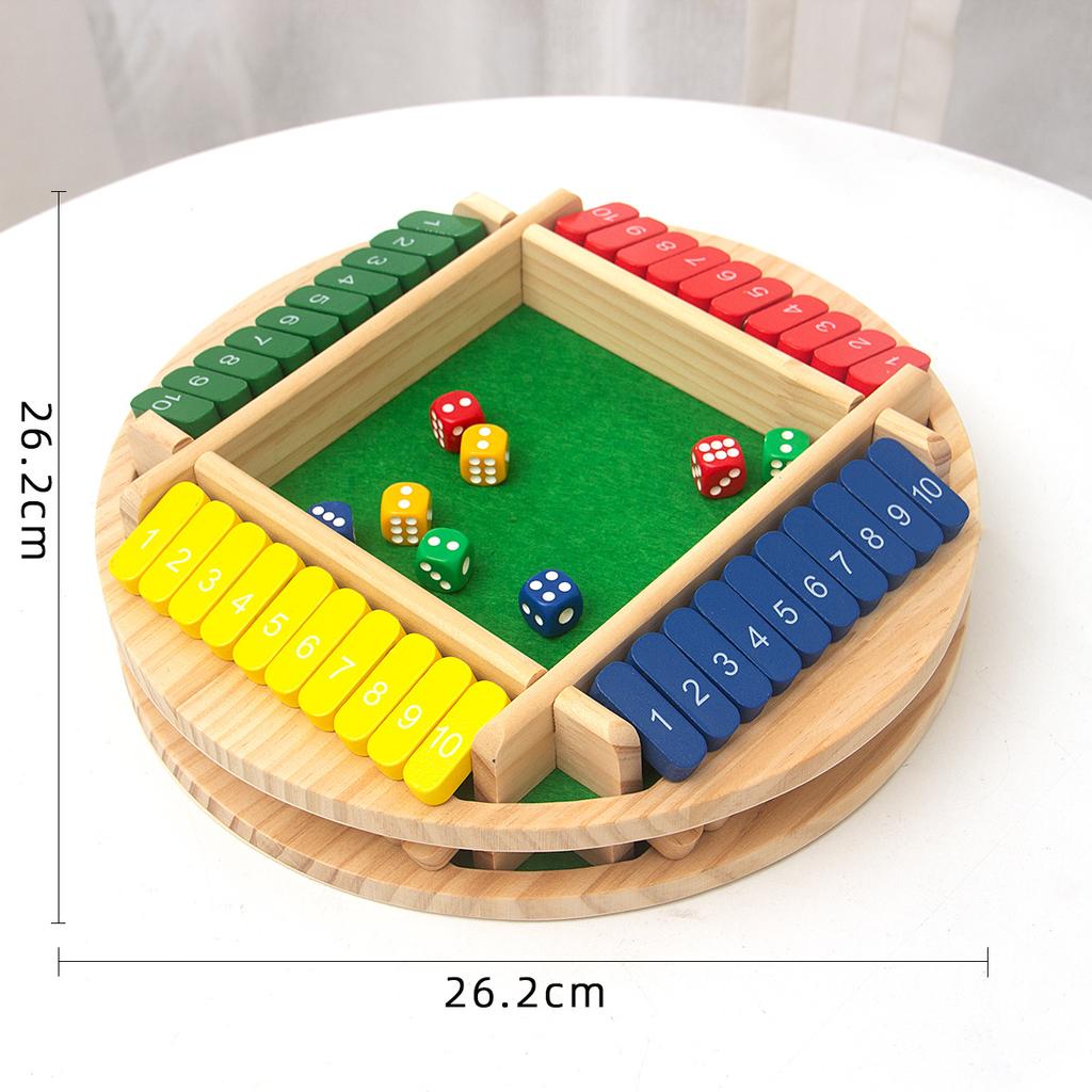 Children'S Double-Sided Digital Four-Sided Flop Wooden Toy Game Chess Drinking Order Board Game Bar Entertainment Products Four Colors