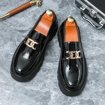 Fashion 2024 Platform Male Comfortable Loafers Male Coiffeur Shoes Fashion Mens Slip On Casual Shoes Leather Classic Male Coiffeur Shoes