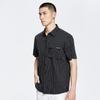 SEPTWOLVES Men's Loose Fit Contrast Stripe Short Sleeve Shirt