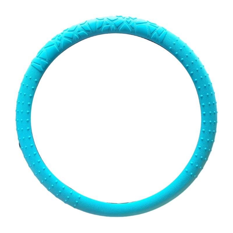 Car Steering Wheel Protector Covers 15inch Anti Slip Cover Elastic Geometric Pattern Cover Silicone Car Accessories