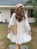 Korean Chic Cutout Lace High Waist Dresses Fashion Sweet Elegant Women Spring Summer Mini Dresses