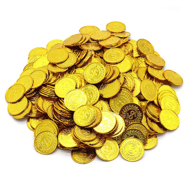 30Pcs Plastic Pirate Coins Pirate Treasure Hunt Coins Halloween Favor Party Supplies Juegos Divertidos Para Fiestas