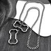 Dog Bone Pendant Necklace for Women Korean Fashion Goth Geometric Necklace Hip Hop Grunge Punk Charms Chain Accessories Jewelry