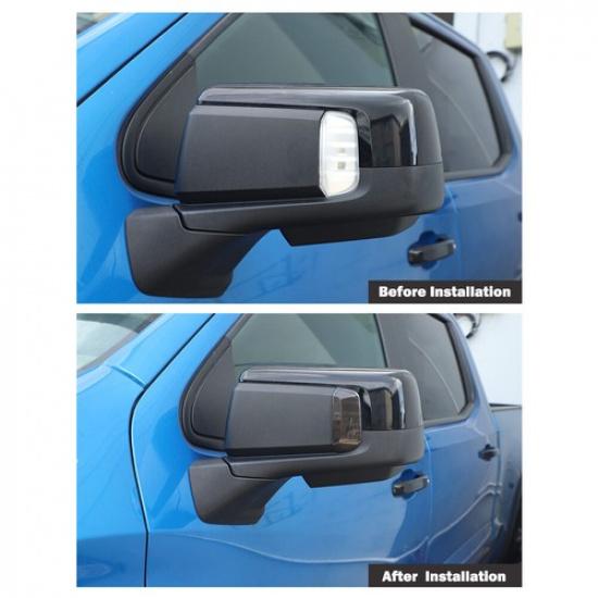 2X Rearview Mirror Turn Signal Light Panel Trim Cover For Chevy Silverado +