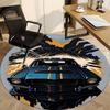 1pc Car Flames Office Round Area Rug, Under Office Chairs Bedroom Living Room Home Decor, Room Deco
