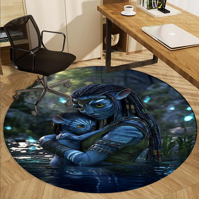 Avatar Pattern Round Rug, Indoor/Outdoor Mat, for Picnic, Gameroom, Bedroom, Office, Living Room, Home Decor Carpet, Birthday Gift