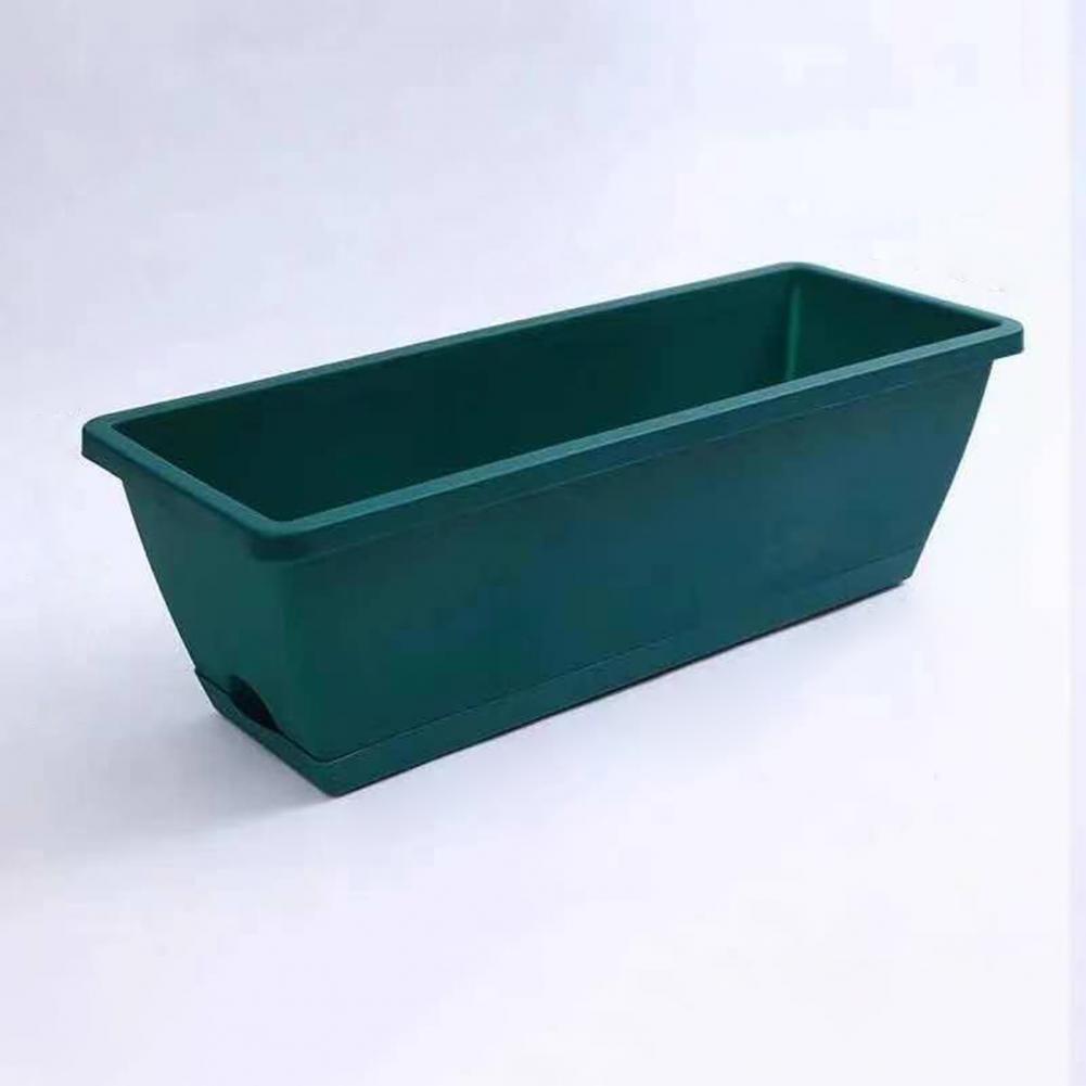 

Rectangular Flower Pot Windowsill Plant Box Eco-Friendly Vegetable Planter With Drain Hole Shatterproof Large Garden Supplies 42.2x17.5x14.5cm армія зелений колір