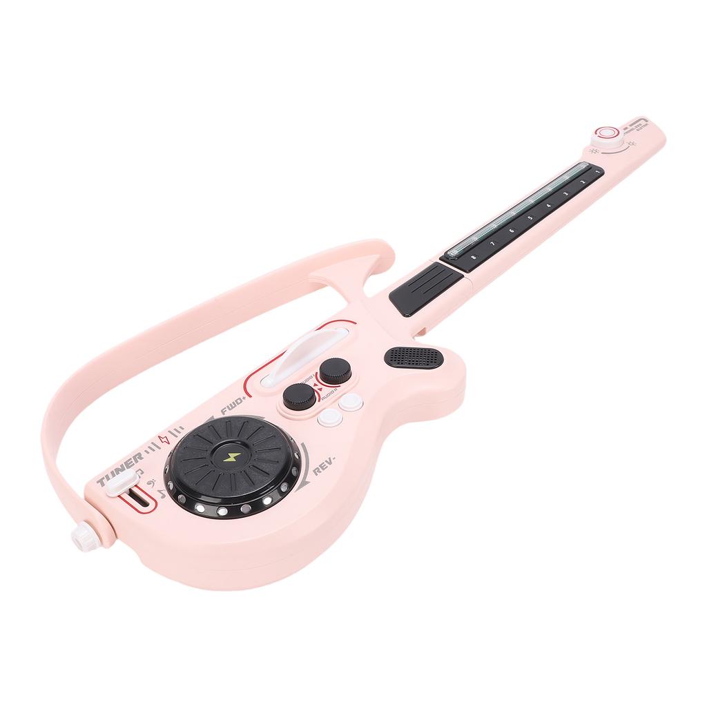 Kids Music Electric Guitar Foldable Stringless Smart Guitar Toy with DJ Turntable LED Lights for Children 3 Years Old
