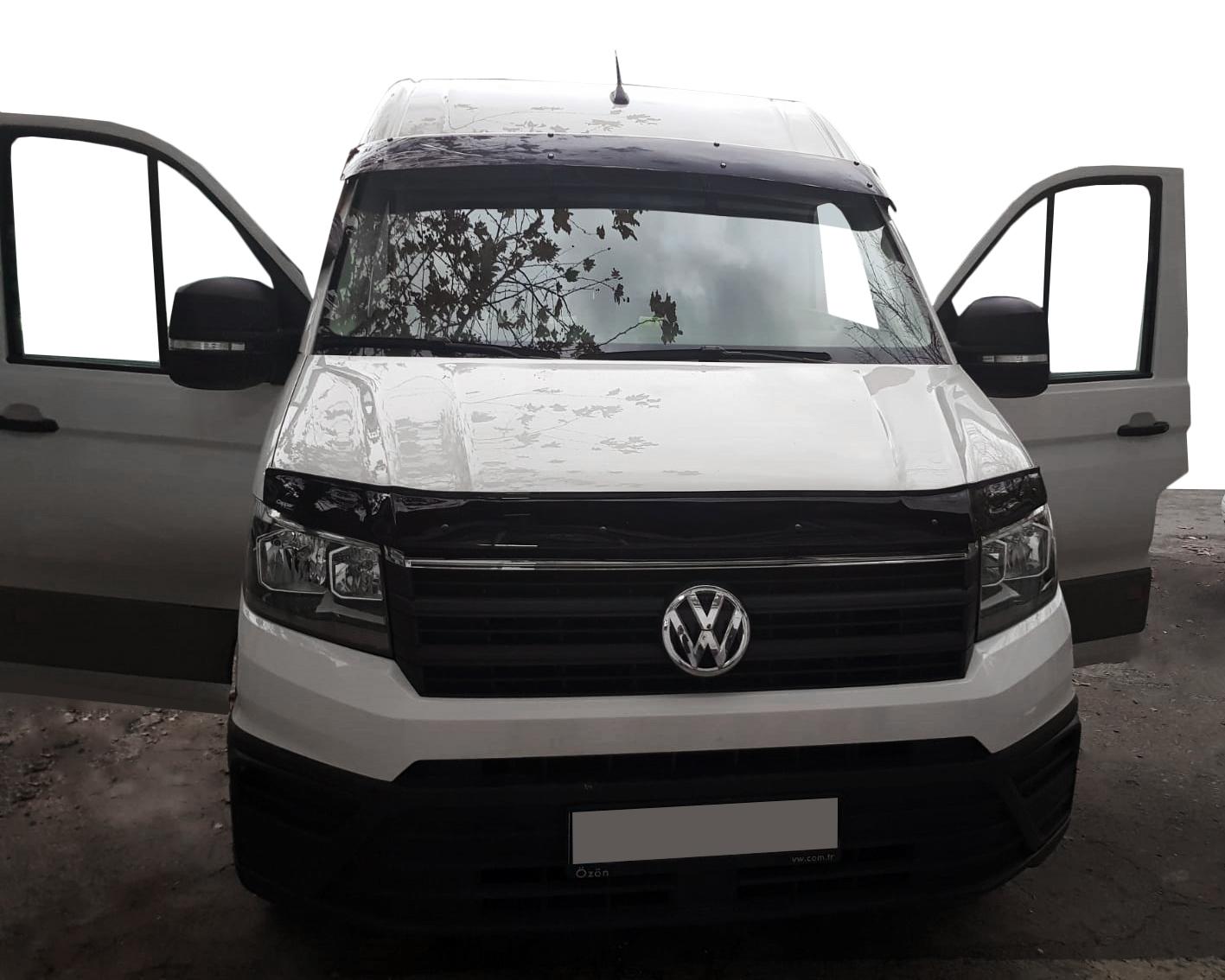 

Дефлектор лобового стекла (черный глянец, 5мм) для Volkswagen Crafter 2016- гг