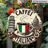 2D Flat, 1pc Caffe 7.87X7.87Round Aluminum Sign, Rome Landmarks Round Aluminum Sign, Italian Coffee Metal Tin Sign - European Style Rustic Metal Wall