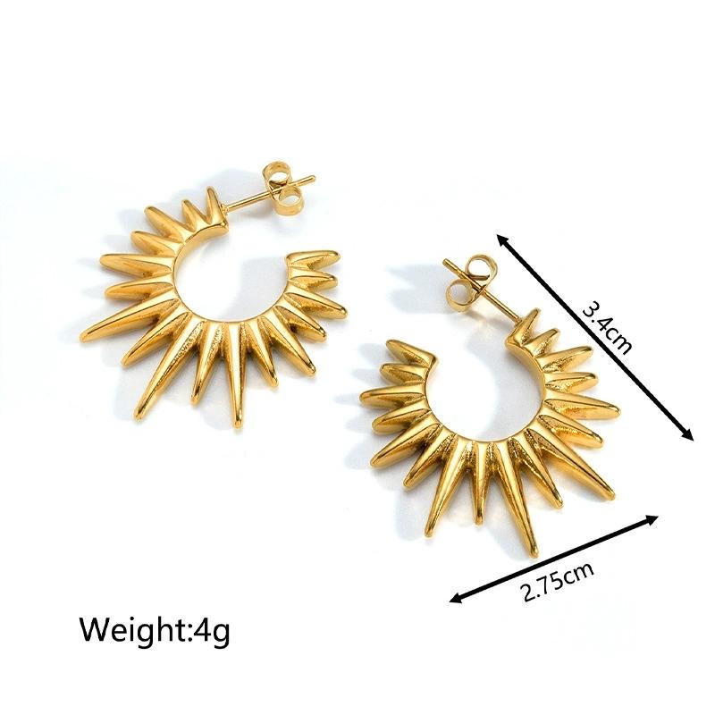 LT-MS-224 European American InS-style Exaggerated Sunflower Stud Earrings Fashionable Individual New Female Trend Stainless