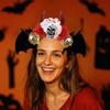 Exaggerated Gothic Skull Head Hair Hoop Dark Bat Halloween Skull Headband Headdress Decor Day of The Dead Hairband Haunted House
