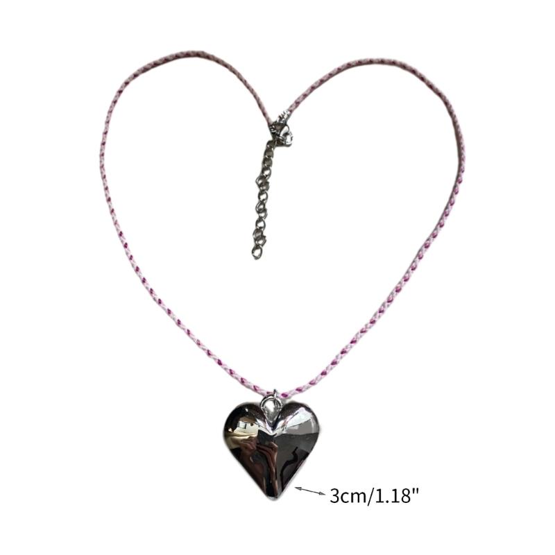 Y2K Style Heart Pendant Necklace Heart Pendant Choker Love Necklace Pendant Neck Jewelry for Nightclubs and Parties