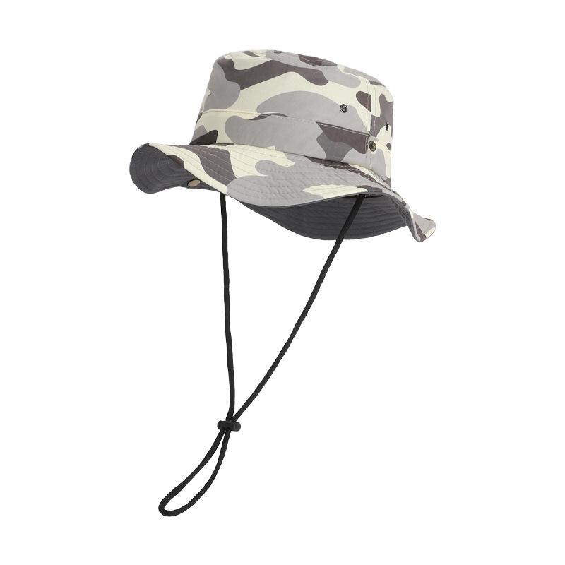 Children's Hat Summer Outdoor Sun Hat Camouflage Big Eaves Sun Protection Hat Quick Drying Waterproof Light Breathable Bucket Hat Men