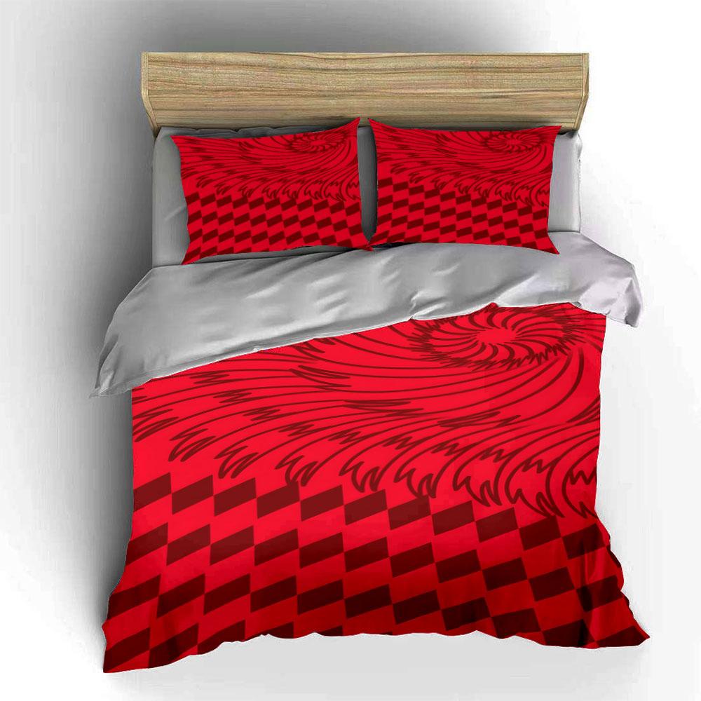 Swirl and Checkered Pattern. Bedding Sets Duvet Cover Sets Duvet Covers Pillowcases(1*Duvet Cover 2*Pillowcases Without Duvet Insert)