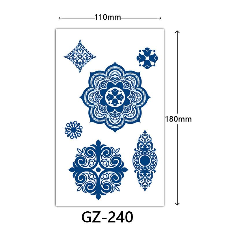 

Растительная полуперманентная наклейка-тату, Полуперманентная наклейка-тату, Устойчивая к трению, Устойчивая к поту татуировка 110*180mm
