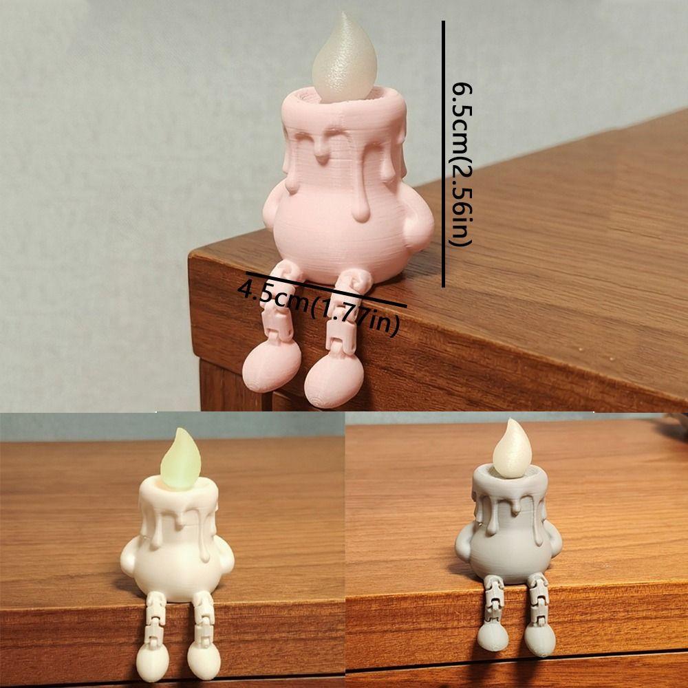 Luminous 3D Printed Candle Figurine Novelty Candle Figure Ornament Desktop Decor